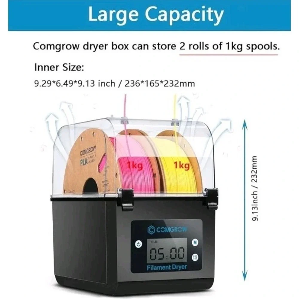 3D Printer Filament Dryer Box, 3D Filament Storages, Keeping Filaments Dry duri